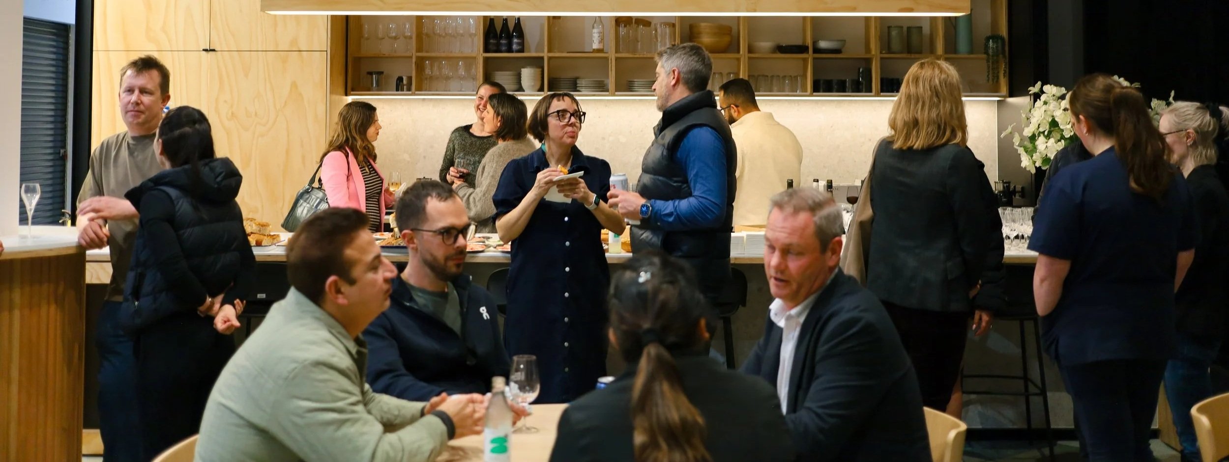 Local business owners meeting at a WEST 3012 gathering